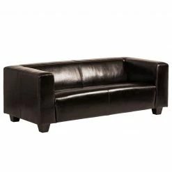 Maison Belfort Sofa Nespolo (3-Sitzer) - Kunstleder - Dunkelbraun -Wohnzimmermöbel boutique en ligne sofa nespolo 3 sitzer bycast kunstleder dunkelbraun 4576980