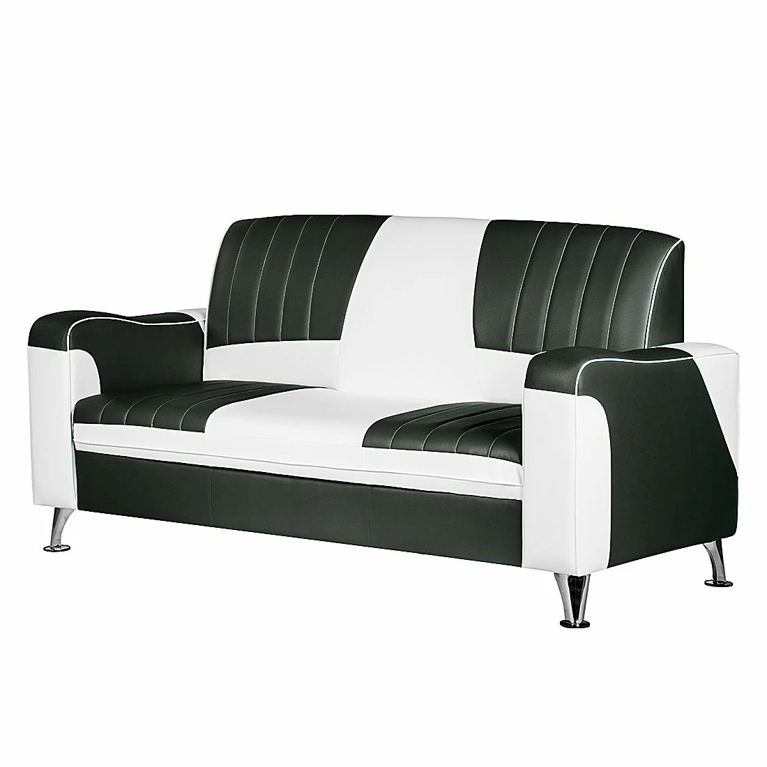 Studio Monroe Sofa Nixa (3-Sitzer) - Kunstleder Weiß/Schwarz 1 Studio Monroe Sofa Nixa (3-Sitzer) - Kunstleder Weiß/Schwarz