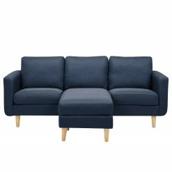 Mørteens Sofa Wyke IV (3-Sitzer mit Hocker) - Flachgewebe - Dunkelblau - Dunkelblau -Wohnzimmermöbel boutique en ligne sofa saluda 3 sitzer mit hocker flachgewebe dunkelblau 4723272
