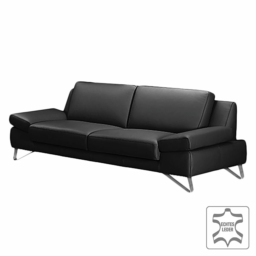 Loftscape Sofa Silvano (3-Sitzer) Echtleder - Schwarz - Kopfstütze verstellbar 1 Loftscape Sofa Silvano (3-Sitzer) Echtleder - Schwarz - Kopfstütze verstellbar