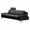 Loftscape Sofa Silvano (3-Sitzer) Webstoff Schwarz - Kopfstütze verstellbar