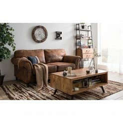 Ars manufacti Sofa Sombrero (3-Sitzer) - Antiklederoptik Dunkelbraun -Wohnzimmermöbel boutique en ligne sofa sombrero 3 sitzer antiklederoptik dunkelbraun 5092884