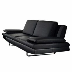 Fredriks Sofa Yovanna (3-Sitzer) - Kunstleder Schwarz