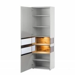 GWINNER Standvitrine Anzio - Matt Weiß / Astnussbaum - Türanschlag links - Mit Beleuchtung -Wohnzimmermöbel boutique en ligne standvitrine anzio mit beleuchtung weiss astnussbaum tueranschlag links 4525368