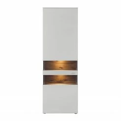 GWINNER Standvitrine Anzio - Matt Weiß / Astnussbaum - Türanschlag links - Mit Beleuchtung -Wohnzimmermöbel boutique en ligne standvitrine anzio mit beleuchtung weiss astnussbaum tueranschlag links 4525380