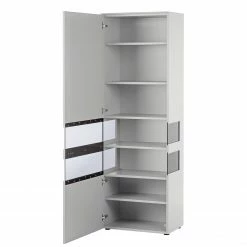 GWINNER Wohnwand Anzio I (4-teilig) - Matt Weiß - Glastür links - Mit Beleuchtung -Wohnzimmermöbel boutique en ligne standvitrine anzio ohne beleuchtung weiss tueranschlag links 4524856