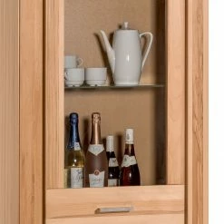 Naturoo Standvitrine Lombok - Teilmassiv -Wohnzimmermöbel boutique en ligne standvitrine lombok i teilmassiv kernbuche 5004372