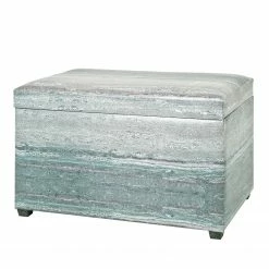 Home Design Truhe Stone - Kunstleder - Hellgrau