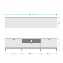 Studio Copenhagen TV-Lowboard Harma - Dunkelgrau -Wohnzimmermöbel boutique en ligne tv lowboard harma dunkelgrau 5173332