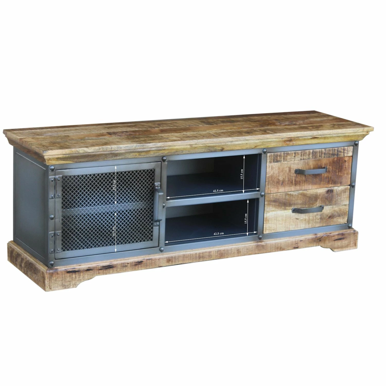Ars manufacti TV-Lowboard Hunter - Mango massiv / Metall - Mango / Blaugrau 10 Ars manufacti TV-Lowboard Hunter - Mango massiv / Metall - Mango / Blaugrau – Bild 10
