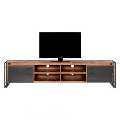 Ars manufacti TV-Lowboard Manchester - Akazie teilmassiv / Metall - Akazie / Anthrazit -Wohnzimmermöbel boutique en ligne tv lowboard manchester akazie massiv metall 4882692