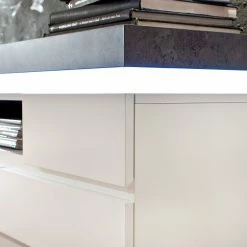 Fredriks TV-Lowboard Namona II - Inkl. Beleuchtung - Beton Dekor / Weiß -Wohnzimmermöbel boutique en ligne tv lowboard namona ii inkl beleuchtung weiss anthrazit weiss anthrazit 3666793