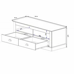 Maison Belfort TV-Lowboard Neely I - Weiß / Grau -Wohnzimmermöbel boutique en ligne tv lowboard neely i kiefer massiv kiefer 5094412