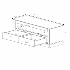 Maison Belfort TV-Lowboard Neely I - Weiß / Grau -Wohnzimmermöbel boutique en ligne tv lowboard neely i kiefer massiv kiefer 5174348