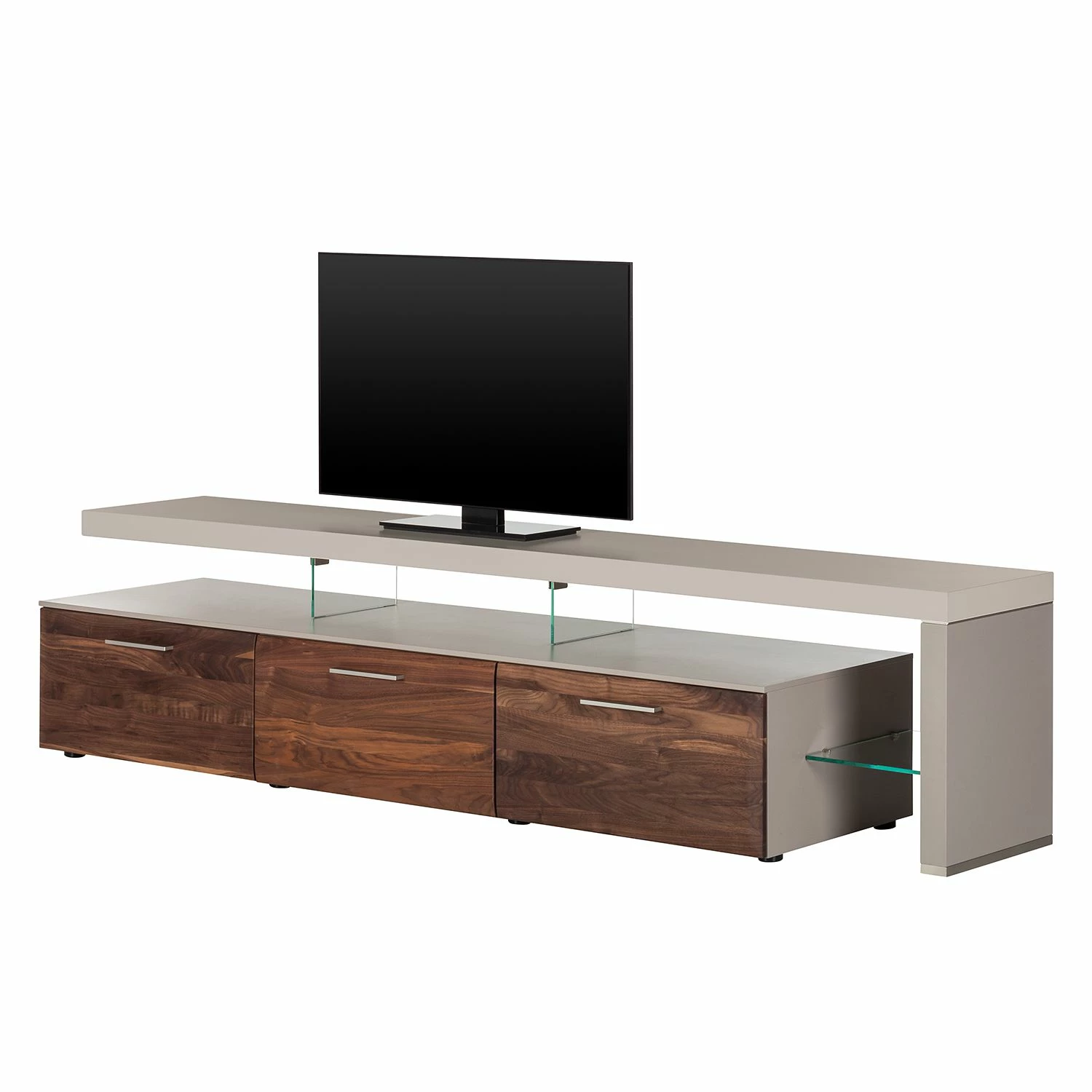 GWINNER TV-Lowboard Solano II - Nussbaum / Platingrau - Ausrichtung rechts - Ohne Beleuchtung 1 GWINNER TV-Lowboard Solano II - Nussbaum / Platingrau - Ausrichtung rechts - Ohne Beleuchtung