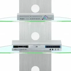 Jahnke TV-Rack CU-MR 50 (inkl. Beleuchtung) - Aluminium/Glas -Wohnzimmermöbel boutique en ligne tv rack cu mr 50 inkl beleuchtung aluminium glas 407410