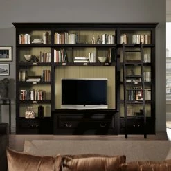 Maison Belfort TV-Wand Azjana I - Schwarz / Pinie Creme - Mit Leiter