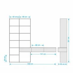 Loftscape TV-Wand Emporior III - Matt Hellbeige / Matt Weiß - Breite: 249 cm -Wohnzimmermöbel boutique en ligne tv wand emporior iii hochglanz weiss 249 cm 5202104
