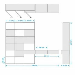 Loftscape TV-Wand Emporior IV - Matt Hellbeige - Breite: 294 cm -Wohnzimmermöbel boutique en ligne tv wand emporior iv hochglanz weiss 294 cm 5202116