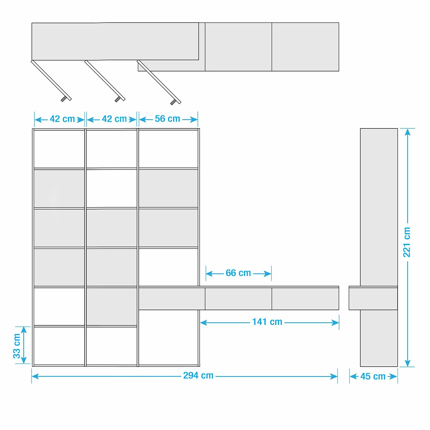 Loftscape TV-Wand Emporior IV - Cremeweiß - Breite: 294 cm 8 Loftscape TV-Wand Emporior IV - Cremeweiß - Breite: 294 cm – Bild 8