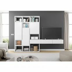 Loftscape TV-Wand Emporior IV - Cremeweiß - Breite: 294 cm