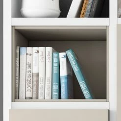 Loftscape TV-Wand Emporior IV - Matt Weiß / Matt Hellbeige - Breite: 249 cm -Wohnzimmermöbel boutique en ligne tv wand emporior vi hochglanz weiss matt hellbeige 5153788