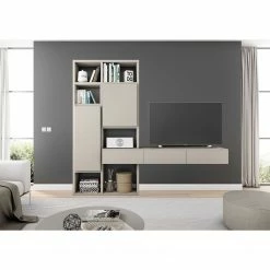 Loftscape TV-Wand Emporior IV - Matt Hellbeige - Breite: 249 cm