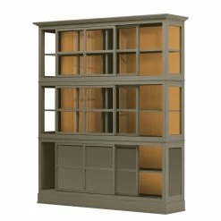 Maison Belfort Vitrinenschrank Azjana - Granit / Pinie Honig -Wohnzimmermöbel boutique en ligne vitrinenschrank azjana pinie teilmassiv granit pinie honig 3393249