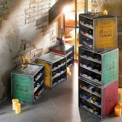 PureDay Weinregal Claire - Tannenholz - Grün -Wohnzimmermöbel boutique en ligne weinregal claire tannenholz gruen 3440169