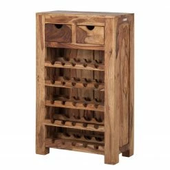 Wohnzimmermöbel boutique en ligne 51 Wolf-Möbel Weinregal Yoga I - Sheesham massiv - Natur