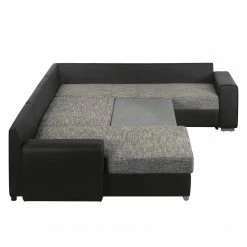 Roomscape Wohnlandschaft Berrings - (mit Schlaffunktion) - Kunstleder / Strukturstoff Schwarz / Grau - Longchair davorstehend links -Wohnzimmermöbel boutique en ligne wohnlandschaft berrings mit schlaffunktion kunstleder strukturstoff schwarz grau longchair davorstehend links 3633525