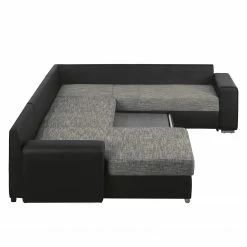 Roomscape Wohnlandschaft Berrings - (mit Schlaffunktion) - Kunstleder / Strukturstoff Schwarz / Grau - Longchair davorstehend links -Wohnzimmermöbel boutique en ligne wohnlandschaft berrings mit schlaffunktion kunstleder strukturstoff schwarz grau longchair davorstehend links 3633533