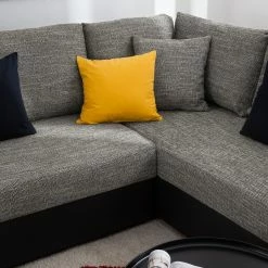 Roomscape Wohnlandschaft Berrings - (mit Schlaffunktion) - Kunstleder / Strukturstoff Schwarz / Grau - Longchair davorstehend links -Wohnzimmermöbel boutique en ligne wohnlandschaft berrings mit schlaffunktion kunstleder strukturstoff schwarz grau longchair davorstehend links 4993820