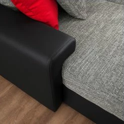 Roomscape Wohnlandschaft Berrings - (mit Schlaffunktion) - Kunstleder / Strukturstoff Schwarz / Grau - Longchair davorstehend links -Wohnzimmermöbel boutique en ligne wohnlandschaft berrings mit schlaffunktion kunstleder strukturstoff schwarz grau longchair davorstehend links 4993836