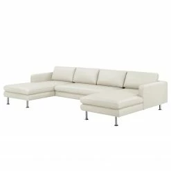 Fredriks Wohnlandschaft Bivona II Echtleder - Perlweiß