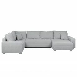 Roomscape Wohnlandschaft Loorana - (mit Schlaffunktion) - beidseitig montierbar - Strukturstoff - Lichtgrau -Wohnzimmermöbel boutique en ligne wohnlandschaft loorana mit schlaffunktion strukturstoff ottomane longchair beidseitig montierbar hellgrau 4096624