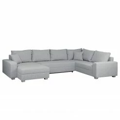 Roomscape Wohnlandschaft Loorana - (mit Schlaffunktion) - beidseitig montierbar - Strukturstoff - Lichtgrau -Wohnzimmermöbel boutique en ligne wohnlandschaft loorana mit schlaffunktion strukturstoff ottomane longchair beidseitig montierbar hellgrau 4096664