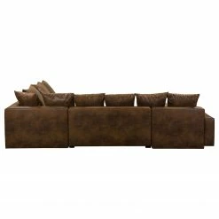 Mooved Wohnlandschaft Sibenik - (mit Schlaffunktion) - Antiklederoptik - Braun - Longchair davorstehend rechts / Ottomane links -Wohnzimmermöbel boutique en ligne wohnlandschaft sibenik antiklederoptik longchair davorstehend rechts ottomane links braun 4960356