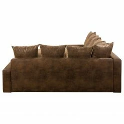 Mooved Wohnlandschaft Sibenik - (mit Schlaffunktion) - Antiklederoptik - Braun - Longchair davorstehend rechts / Ottomane links -Wohnzimmermöbel boutique en ligne wohnlandschaft sibenik antiklederoptik longchair davorstehend rechts ottomane links braun 4960364