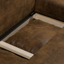 Mooved Wohnlandschaft Sibenik - (mit Schlaffunktion) - Antiklederoptik - Braun - Longchair davorstehend rechts / Ottomane links -Wohnzimmermöbel boutique en ligne wohnlandschaft sibenik antiklederoptik longchair davorstehend rechts ottomane links braun 4960412