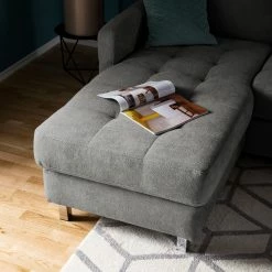 Fredriks Wohnlandschaft Tanete - Strukturstoff - Grau - Longchair davorstehend links / Ottomane rechts - Schlaffunktion -Wohnzimmermöbel boutique en ligne wohnlandschaft tanete strukturstoff longchair davorstehend links ottomane rechts mit schlaffunktion grau 4997292