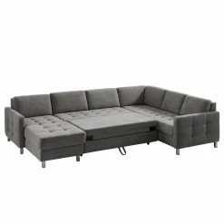 Fredriks Wohnlandschaft Tanete - Strukturstoff - Grau - Longchair davorstehend links / Ottomane rechts - Schlaffunktion -Wohnzimmermöbel boutique en ligne wohnlandschaft tanete strukturstoff longchair davorstehend links ottomane rechts mit schlaffunktion grau 5145244