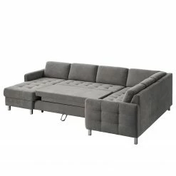 Fredriks Wohnlandschaft Tanete - Strukturstoff - Grau - Longchair davorstehend links / Ottomane rechts - Schlaffunktion -Wohnzimmermöbel boutique en ligne wohnlandschaft tanete strukturstoff longchair davorstehend links ottomane rechts mit schlaffunktion grau 5145268