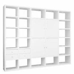 Loftscape Regalwand Empire III - Weiß -Wohnzimmermöbel boutique en ligne wohnwand empire weiss 4 tueren 4 schubkaesten 1324885