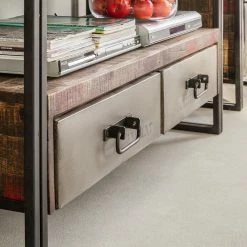 Red Living Wohnwand Factory - Mango massiv / Metall - Vintage Braun -Wohnzimmermöbel boutique en ligne wohnwand factory 3 teilig mango massiv metall vintage braun 3600933