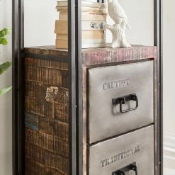 Red Living Wohnwand Factory - Mango massiv / Metall - Vintage Braun -Wohnzimmermöbel boutique en ligne wohnwand factory 3 teilig mango massiv metall vintage braun 3600937