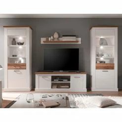 Trendteam Wohnwand Inuvik (4-teilig) - Pinie Hell Dekor / Nußbaum Dekor - Ohne Beleuchtung -Wohnzimmermöbel boutique en ligne wohnwand inuvik 4 teilig pinie hell dekor nussbaum dekor mit beleuchtung 2123526