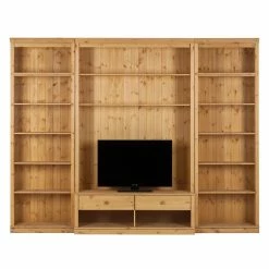 Maison Belfort Wohnwand Lillehammer I (3-teilig) - Kiefer massiv - Kiefer Natur -Wohnzimmermöbel boutique en ligne wohnwand lillehammer i 3 teilig kiefer massiv kiefer 1132826