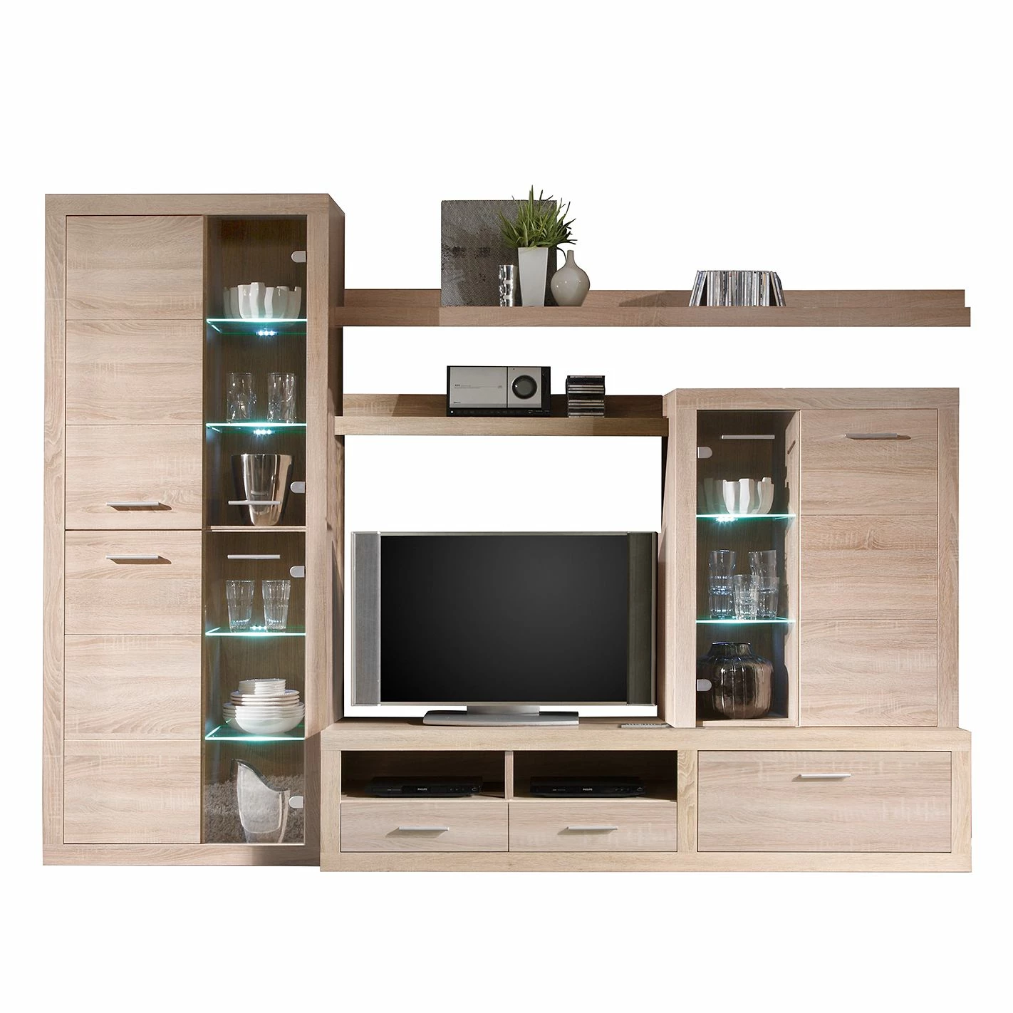 Mooved Wohnwand Rindby (5-teilig) - inkl. Beleuchtung - Eiche Sonoma Dekor 2 Mooved Wohnwand Rindby (5-teilig) - inkl. Beleuchtung - Eiche Sonoma Dekor – Bild 2