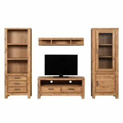 Ars Natura Wohnwand Toumanar (4-teilig) I - Akazie teilmassiv - Akazie Sand -Wohnzimmermöbel boutique en ligne wohnwand toumanar 4 teilig i akazie teilmassiv akazie sand 3600801